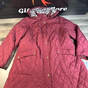 Talbots Quilted Puffer Jacket - Deep Red